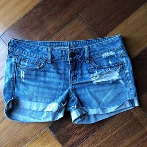 American Eagle Outfitters Distressed Blue Jean Shorts